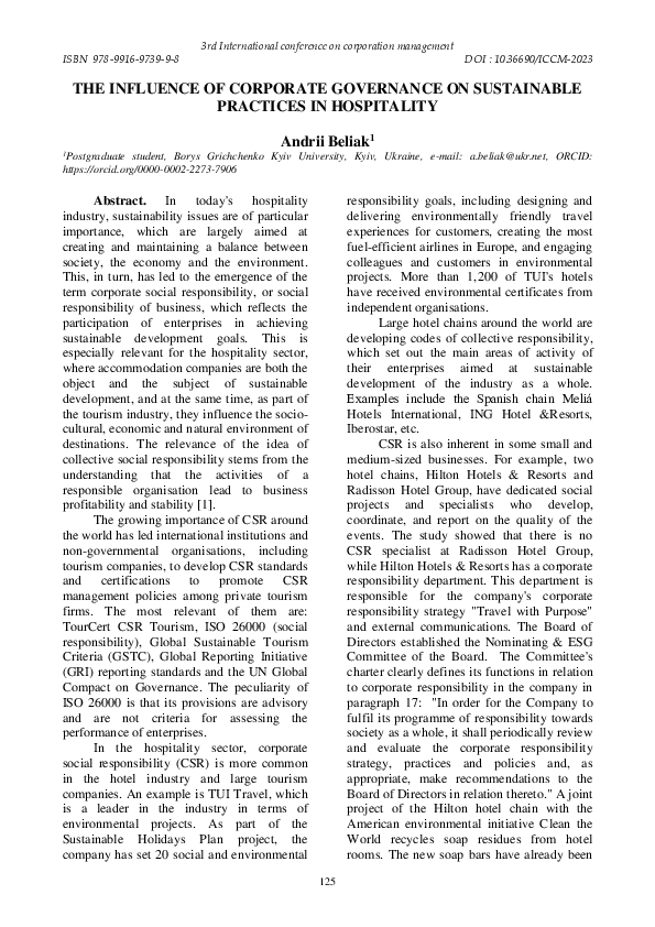 (PDF) The Influence of Corporate Governance on Sustainable Practices in ...