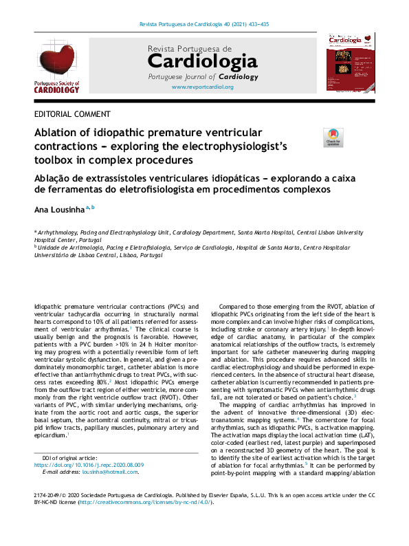 (PDF) Ablation of idiopathic premature ventricular contractions ...