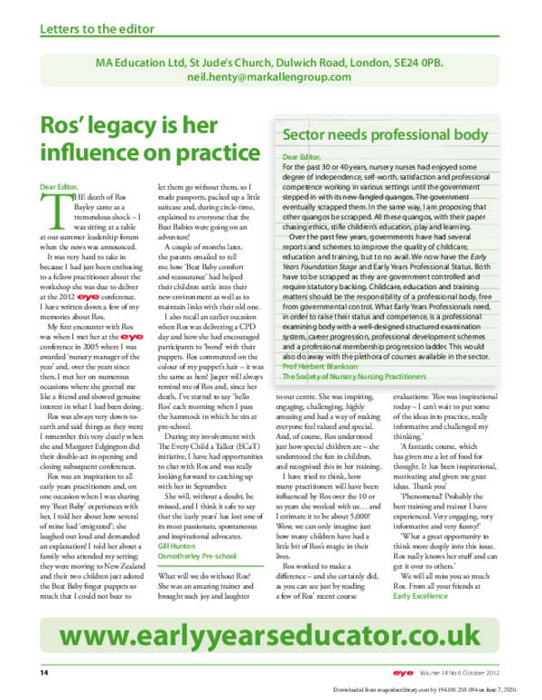 (PDF) Sector needs professional body