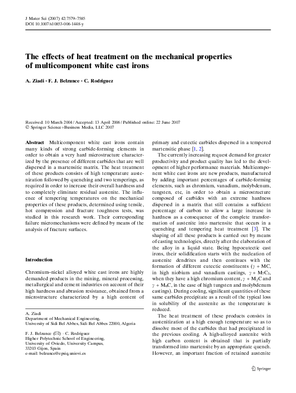(PDF) The effects of heat treatment on the mechanical properties of ...