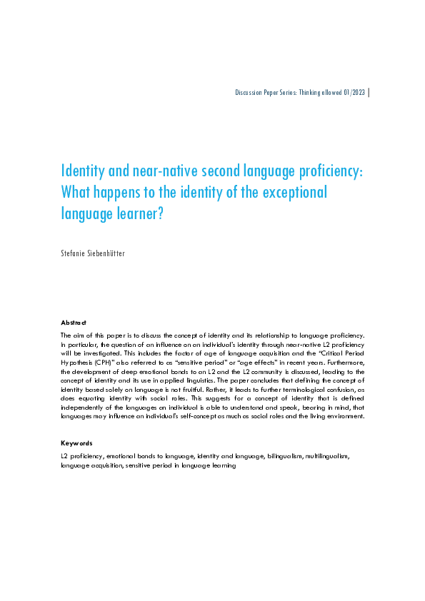 (PDF) Identity and near-native second language proficiency: What ...