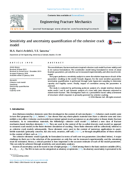(PDF) Sensitivity and uncertainty quantification of the cohesive crack ...