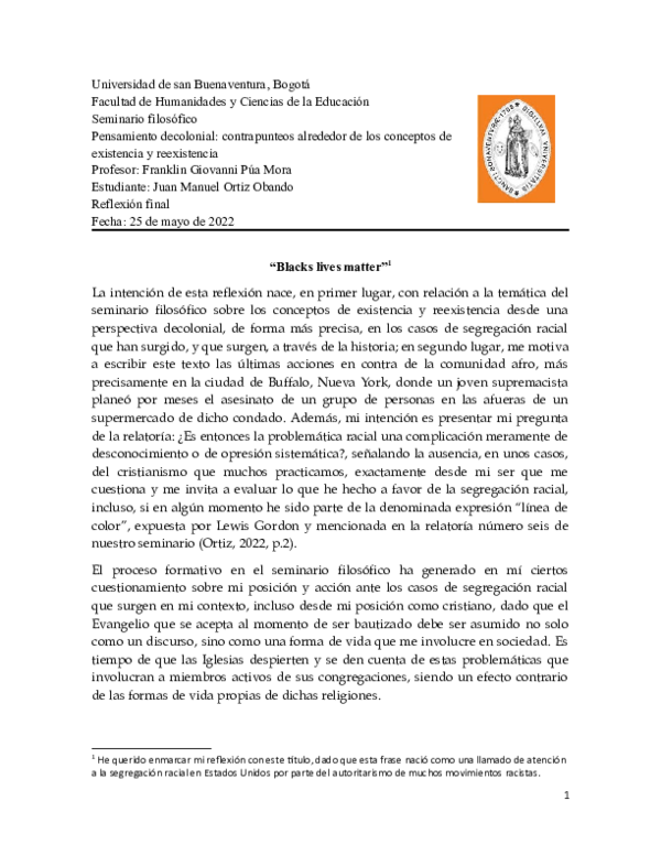 Pensamiento decolonial: contrapunteos alrededor de los conceptos de existencia y reexistencia
