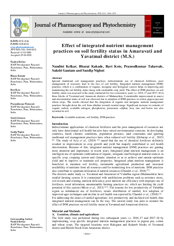 (PDF) Effect of integrated nutrient management practices on soil ...