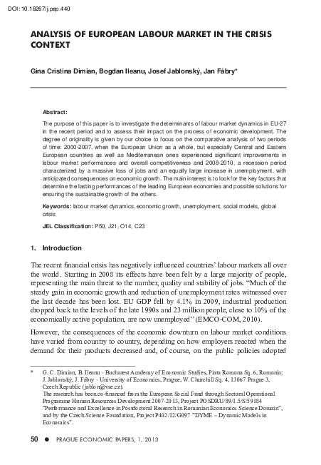 (PDF) Analysis of European Labour Market in the Crisis Context