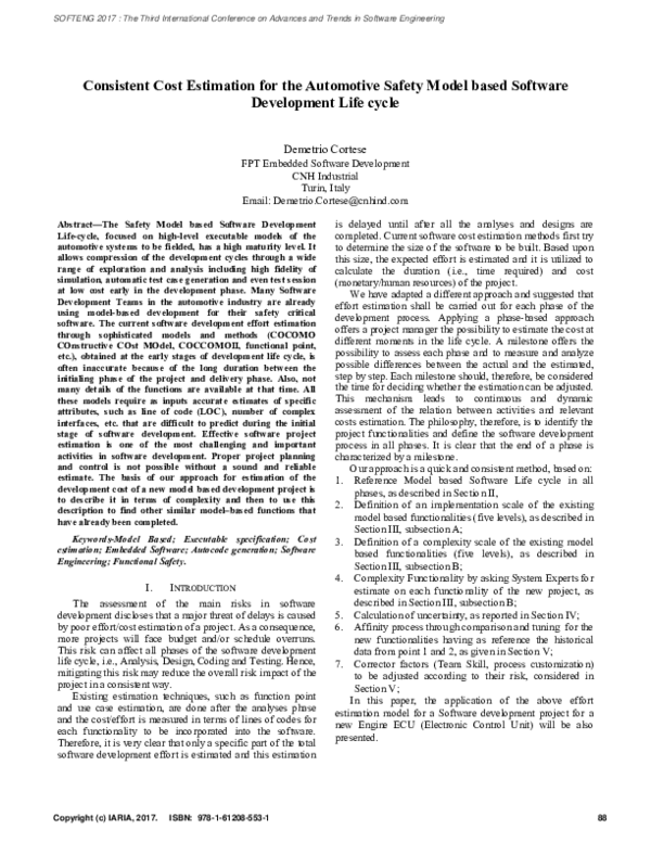 (PDF) Consistent Cost Estimation for the Automotive Safety Model based ...