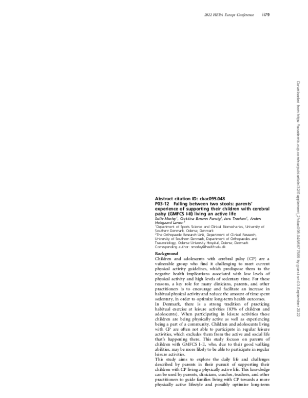 (PDF) P03-12 Falling between two stools: parents' experience of ...