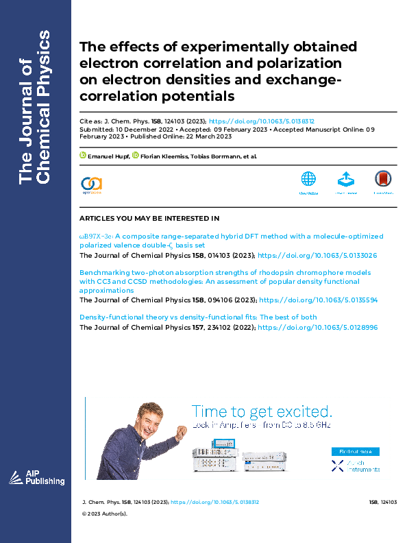 (PDF) The effects of experimentally obtained electron correlation and ...