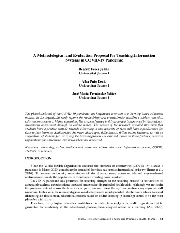 (PDF) A Methodological and Evaluation Proposal for Teaching Information ...