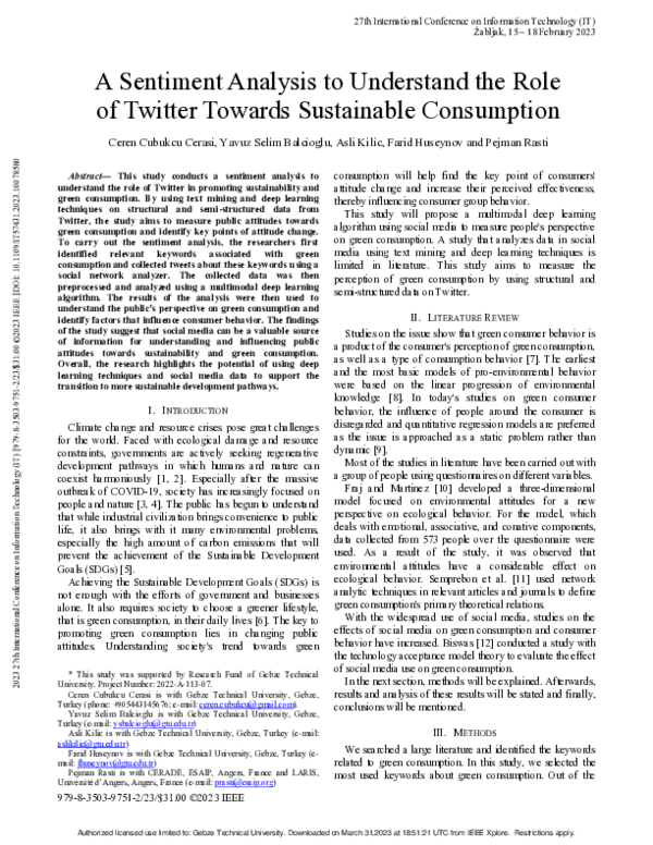 (PDF) A Sentiment Analysis to Understand the Role of Twitter T owards ...