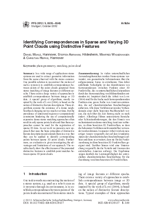 (PDF) Identifying Correspondences in Sparse and Varying 3D Point Clouds ...