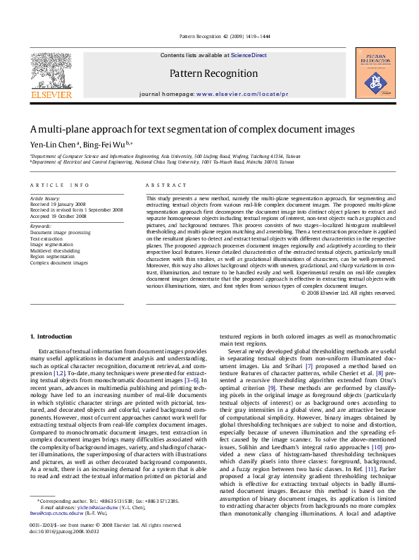 (PDF) A multi-plane approach for text segmentation of complex document ...