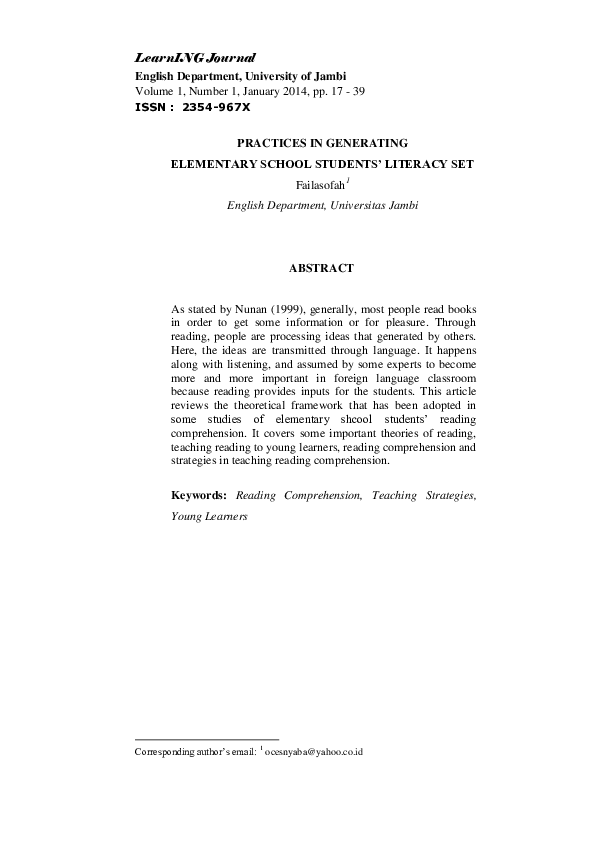 (PDF) Practices in Generating Elementary School Students’ Literacy Set