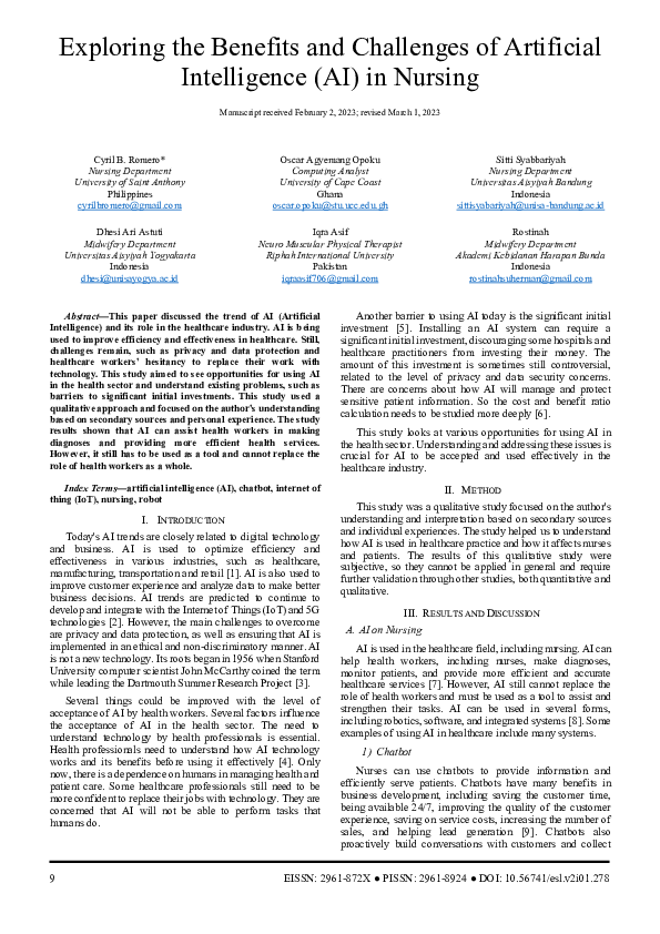 (PDF) Exploring the Benefits and Challenges of Artificial Intelligence ...