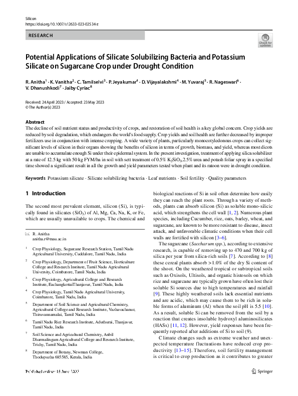 (PDF) Potential Applications of Silicate Solubilizing Bacteria and ...