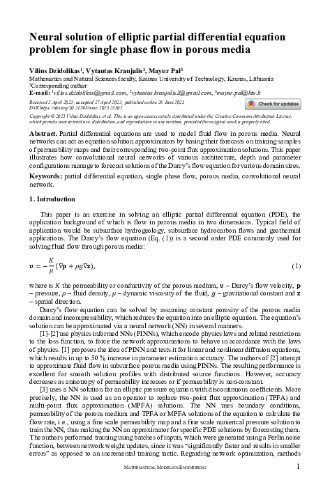 (PDF) Neural solution of elliptic partial differential equation problem ...