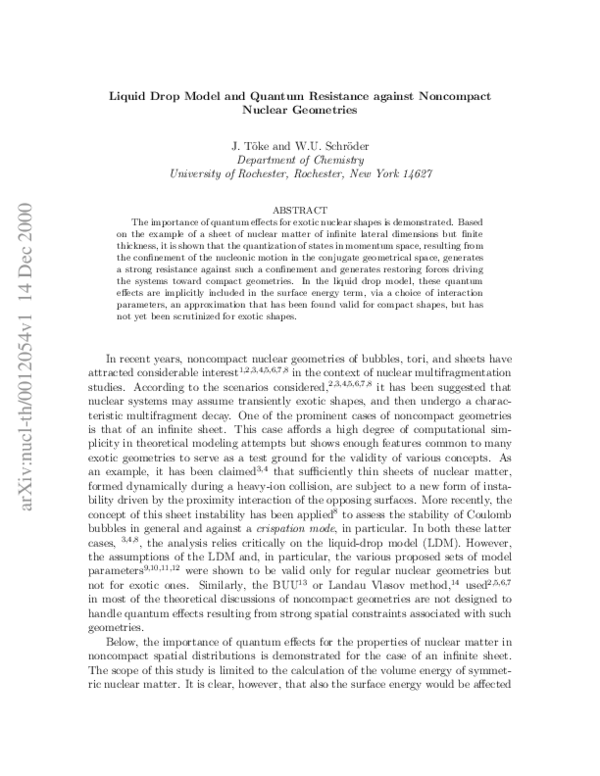 (PDF) Liquid drop model and quantum pressure resisting noncompact ...
