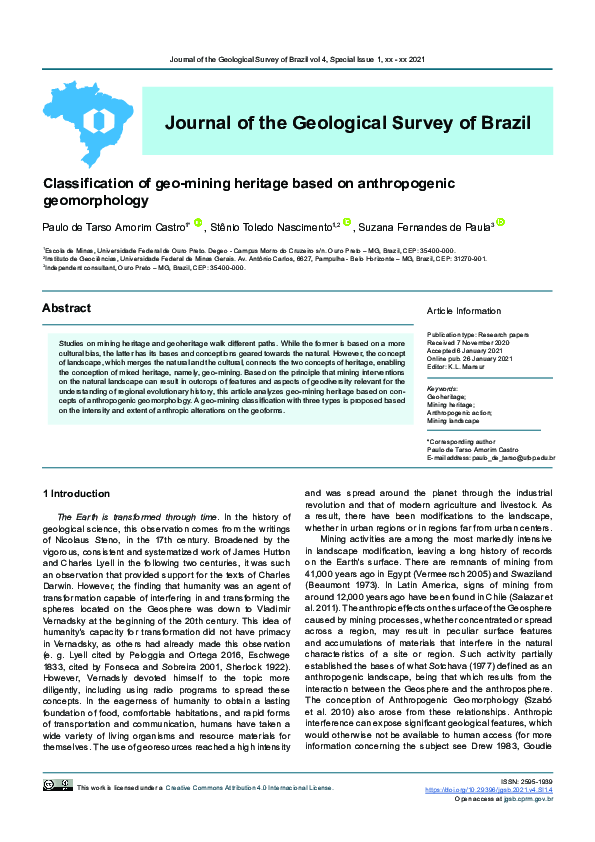 (PDF) Classification of geo-mining heritage based on anthropogenic ...