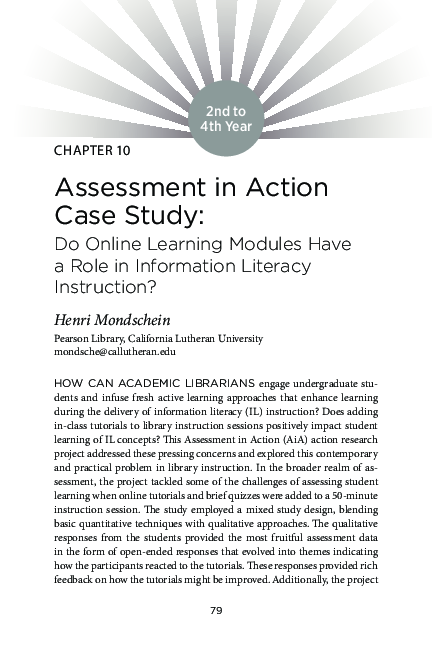 (PDF) Do Online Learning Modules Have a Role in Information Literacy ...