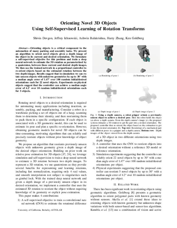 (PDF) Orienting Novel 3D Objects Using Self-Supervised Learning of ...