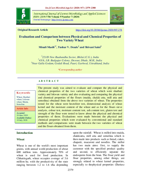 (PDF) Evaluation and Comparison between Physical and Chemical ...