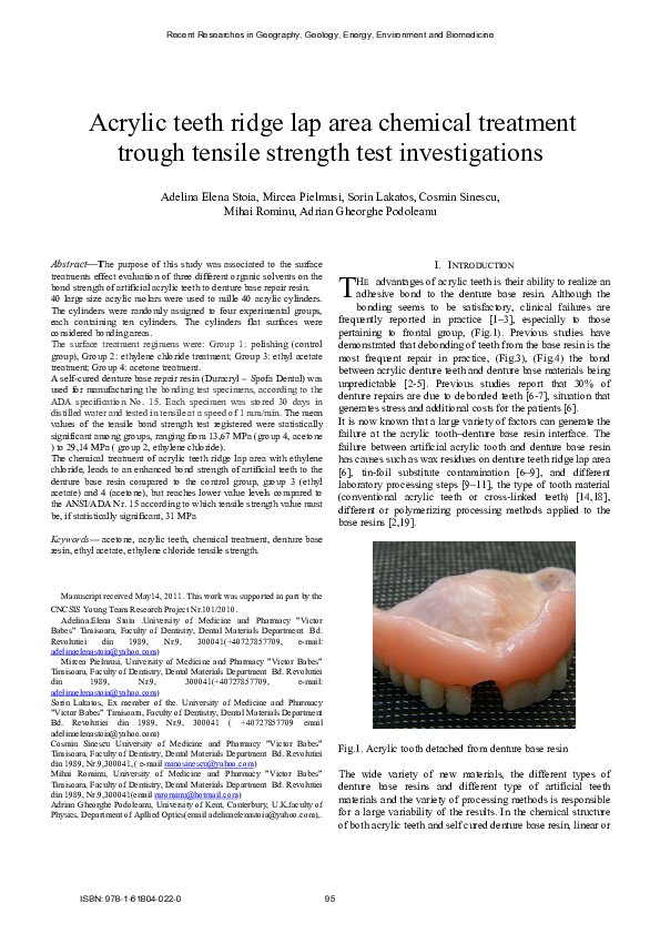 (PDF) Acrylic teeth ridge lap area chemical treatment trough tensile ...