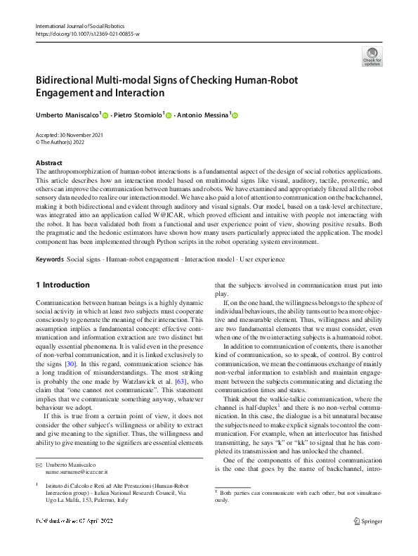 (PDF) Bidirectional Multi-modal Signs of Checking Human-Robot ...