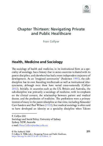 (PDF) Chapter Thirteen: Navigating Private and Public Healthcare