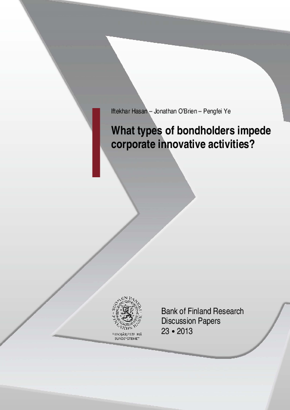 (PDF) What Types of Bondholders Impede Corporate Innovative Activities?