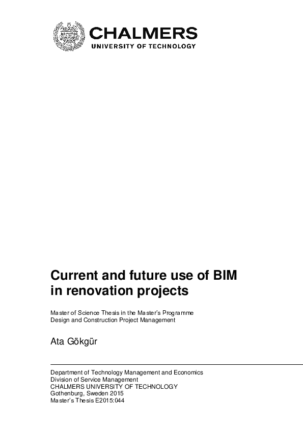 (PDF) Current and future use of BIM in renovation projects
