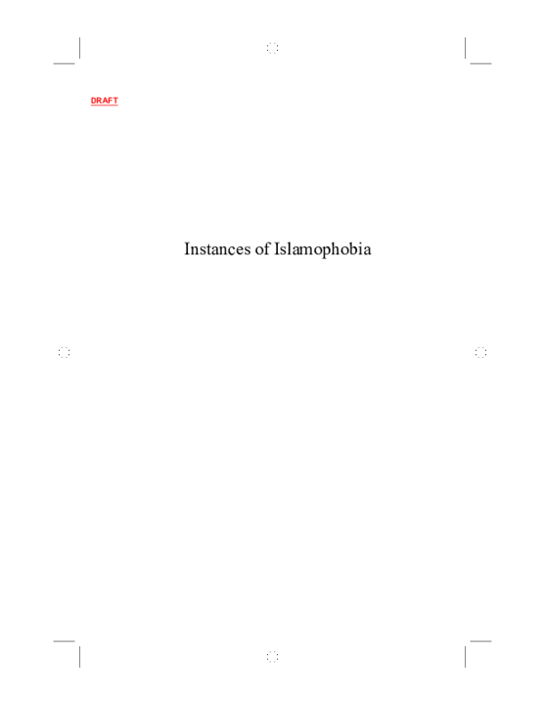(PDF) Instances of Islamophobia: Demonizing the Muslim ‘other’