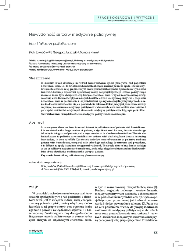 (PDF) Heart failure in palliative care