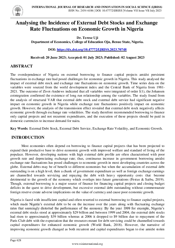 (PDF) Analysing the Incidence of External Debt Stocks and Exchange Rate ...