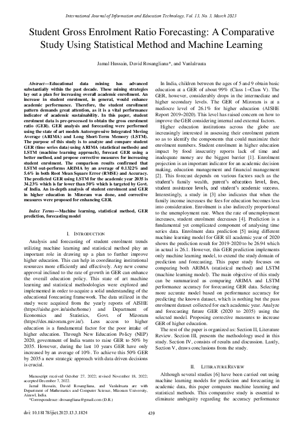 (PDF) Student Gross Enrolment Ratio Forecasting: A Comparative Study ...