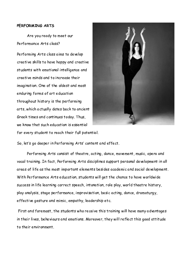 (PDF) Performing Arts as A Main Course