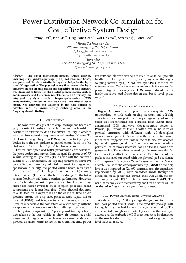 (PDF) Power distribution network co-simulation for cost-effective ...