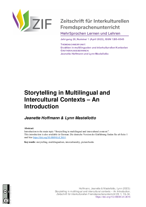 (PDF) Storytelling in Multilingual and Intercultural Contexts - An ...