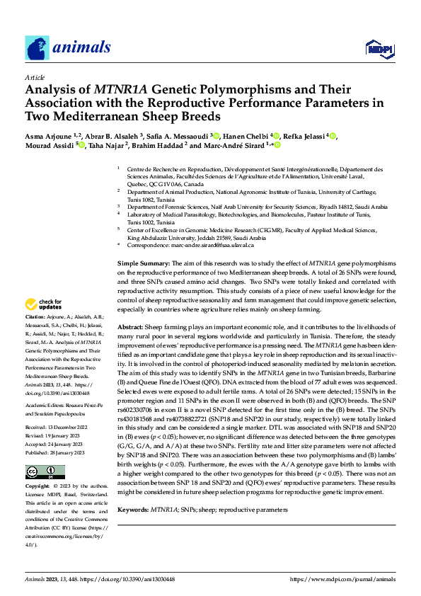 (PDF) Analysis of MTNR1A Genetic Polymorphisms and Their Association ...