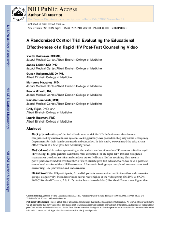 (PDF) A Randomized Control Trial Evaluating the Educational ...