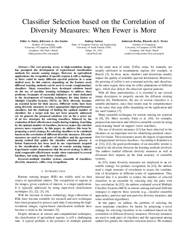 (PDF) Classifier Selection Based on the Correlation of Diversity ...