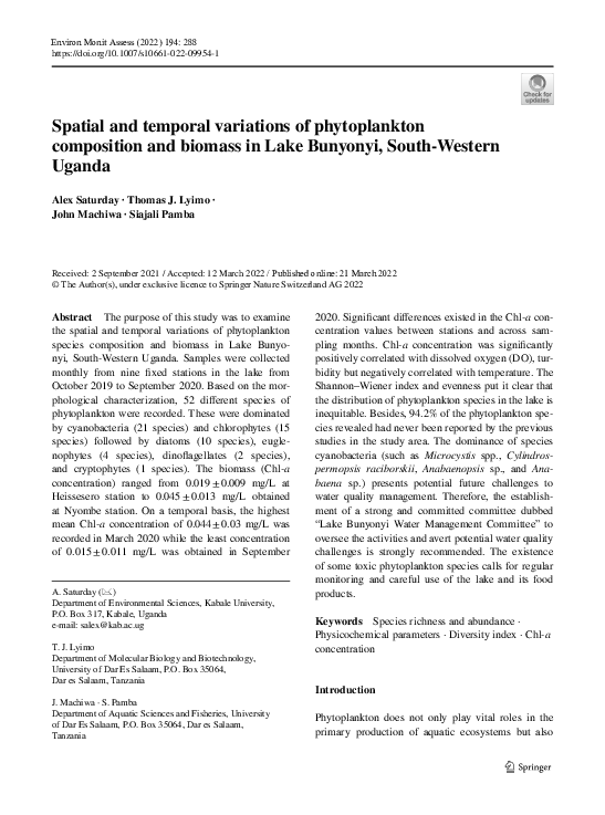 (PDF) Spatial and temporal variations of phytoplankton composition and ...