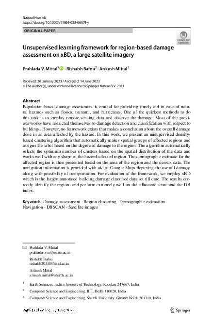 (PDF) Unsupervised learning framework for region-based damage ...