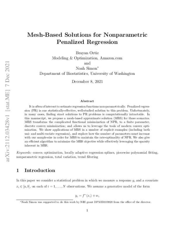 (PDF) Mesh-Based Solutions for Nonparametric Penalized Regression