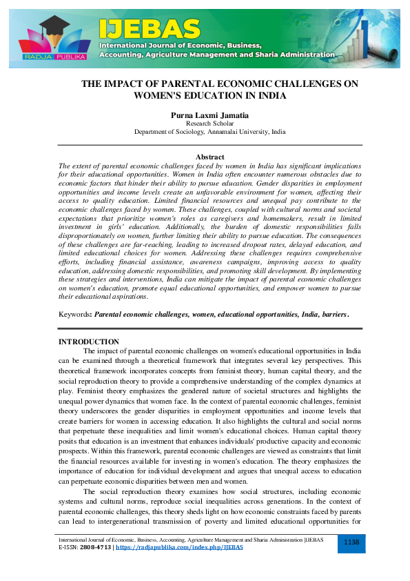 (PDF) The Impact of Parental Economic Challenges on Women's Education ...