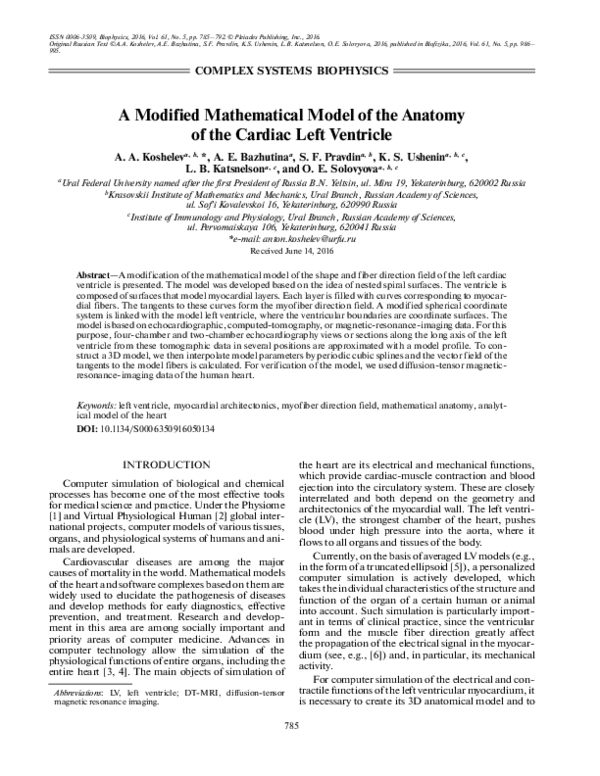 (PDF) A modified mathematical model of the anatomy of the cardiac left ...