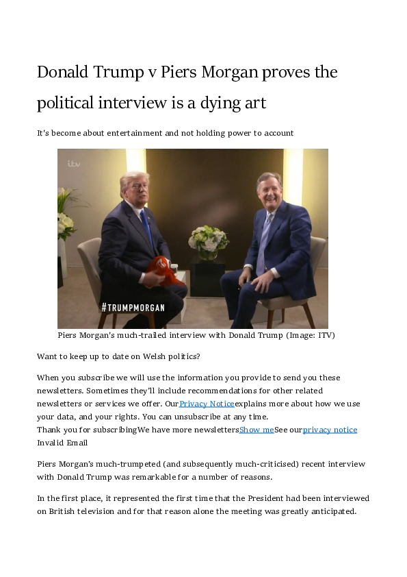 (PDF) Donald Trump v Piers Morgan proves the political interview is a ...