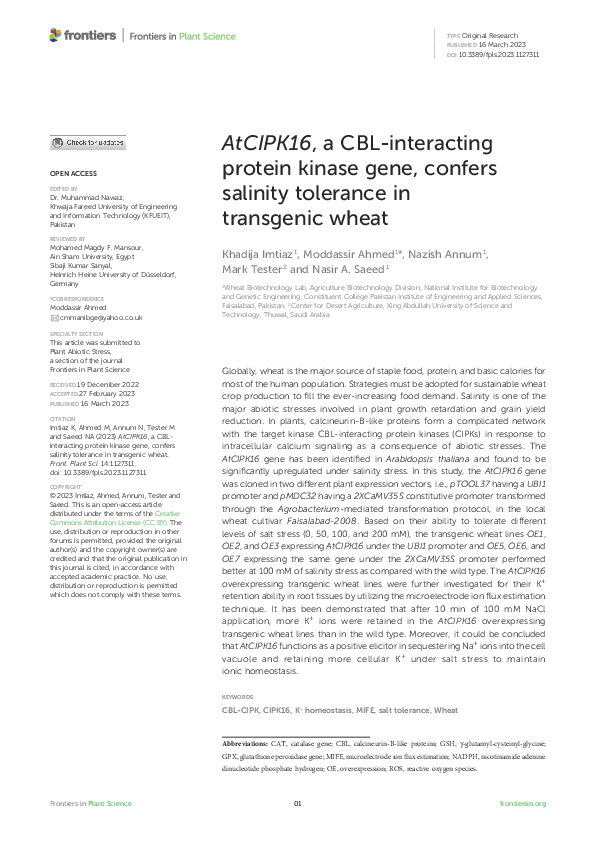 University of Agriculture, Faisalabad, Pakistan | Plant Breeding and  Genetics - Academia.edu