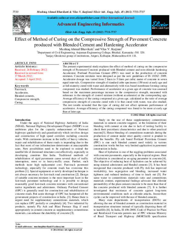 (PDF) Effect of Method of Curing on the Compressive Strength of ...