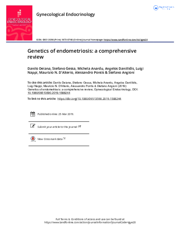 (PDF) Genetics of endometriosis: a comprehensive review