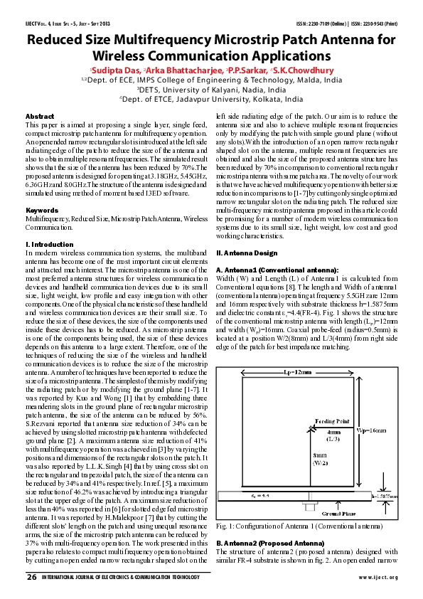 (PDF) Reduced Size Multifrequency Microstrip Patch Antenna for Wireless ...